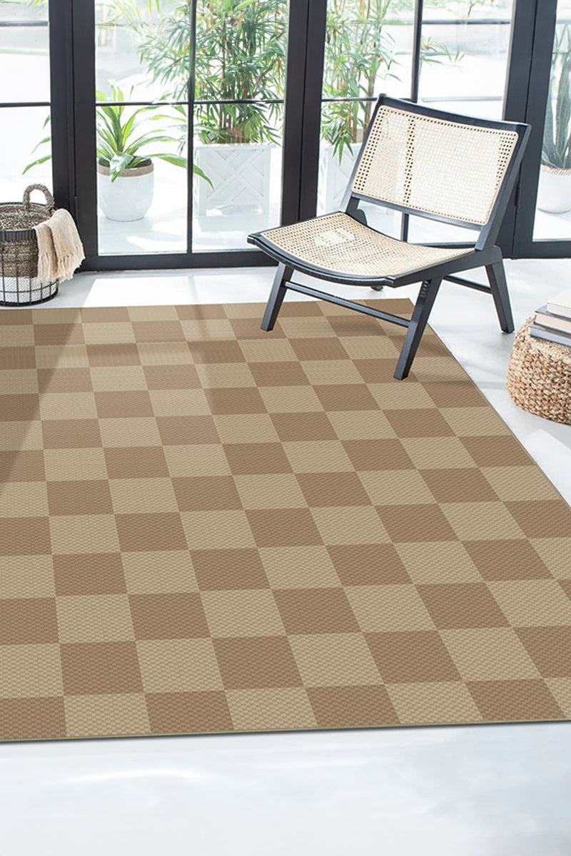 Jute Jaya Checkered Natural Washable Rug 5'x7'