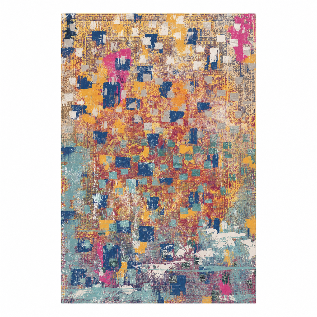 Johanna Abstract Gold Multicolor Machine Washable Rug