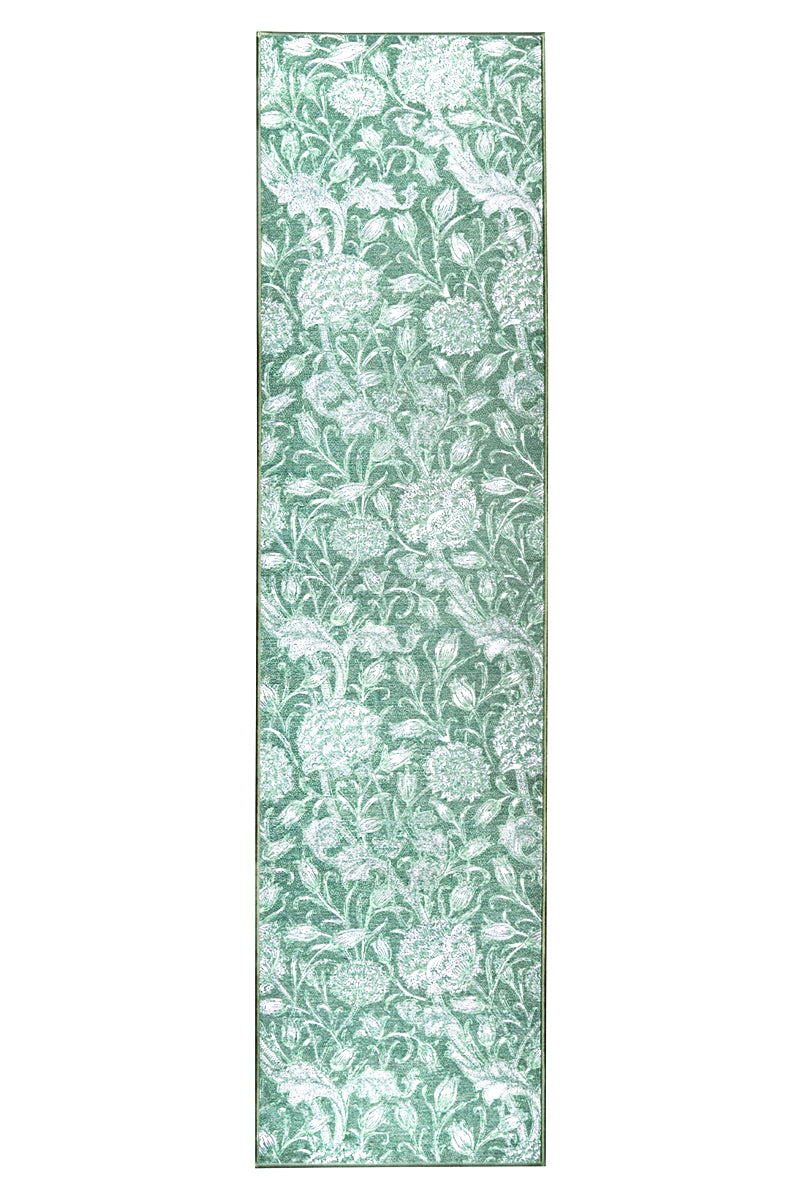 Kalini Floral Green Washable Rug