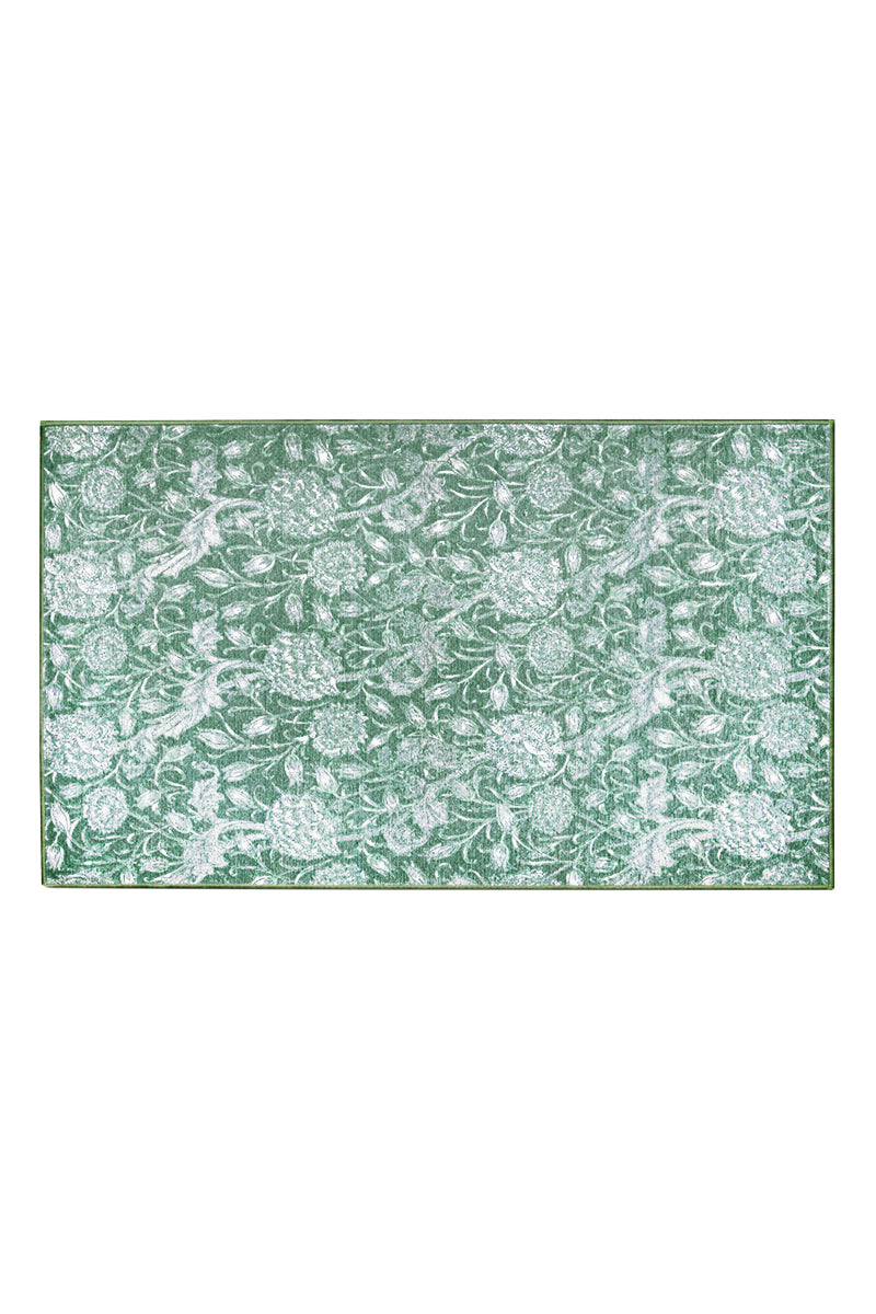 Kalini Floral Green Washable Rug