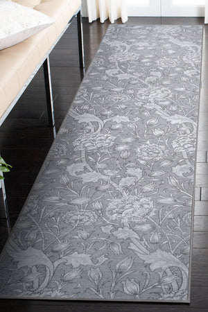 Kalini Floral Grey Washable Rug