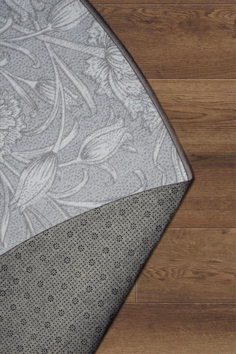 Kalini Floral Grey Washable Rug