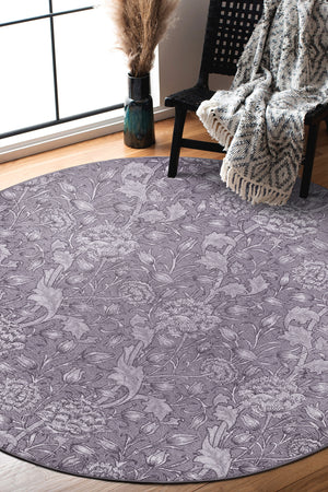 Kalini Floral Woodland Brown Washable Rug