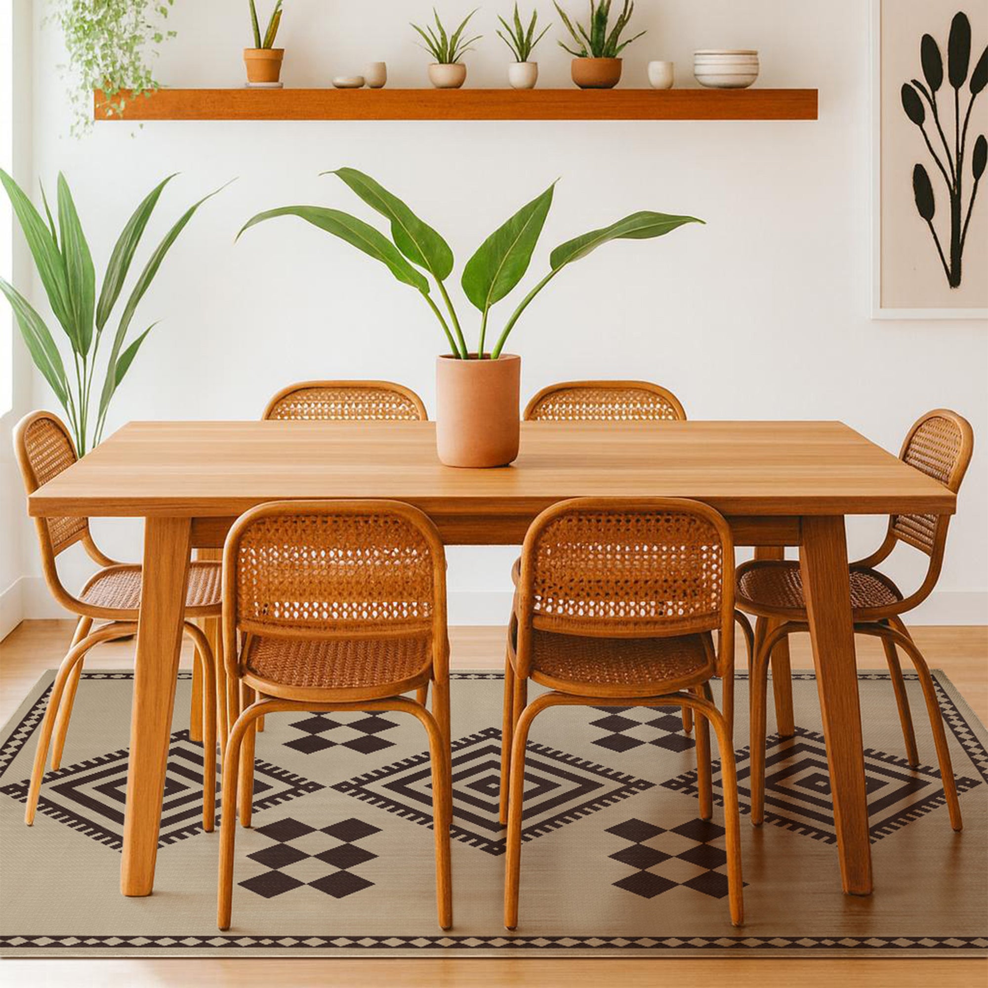 Jute Kilim Kiki Natural Dining Room Washble Rug 5'x7'