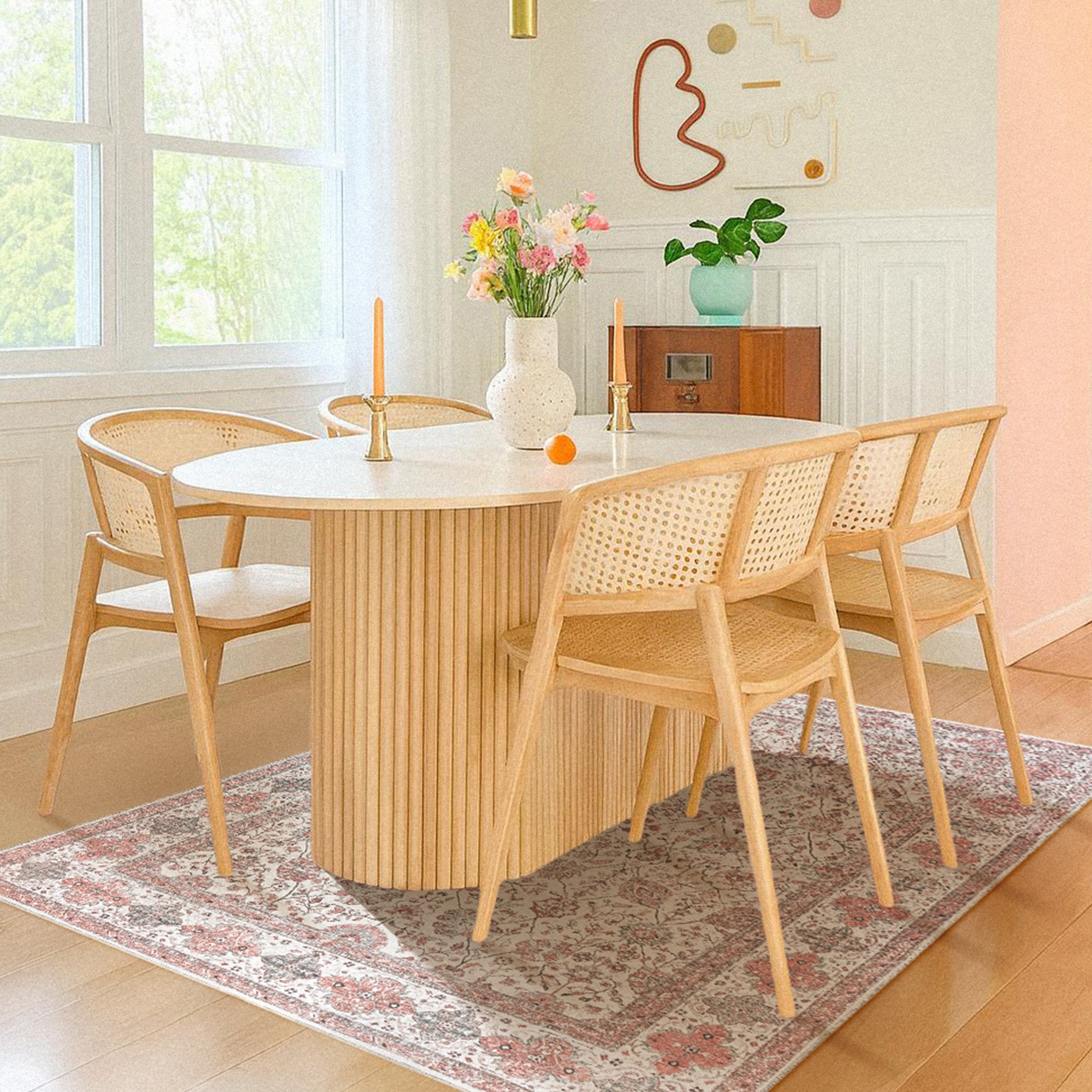 Lerik Multicolor Dining Room Washble Rug