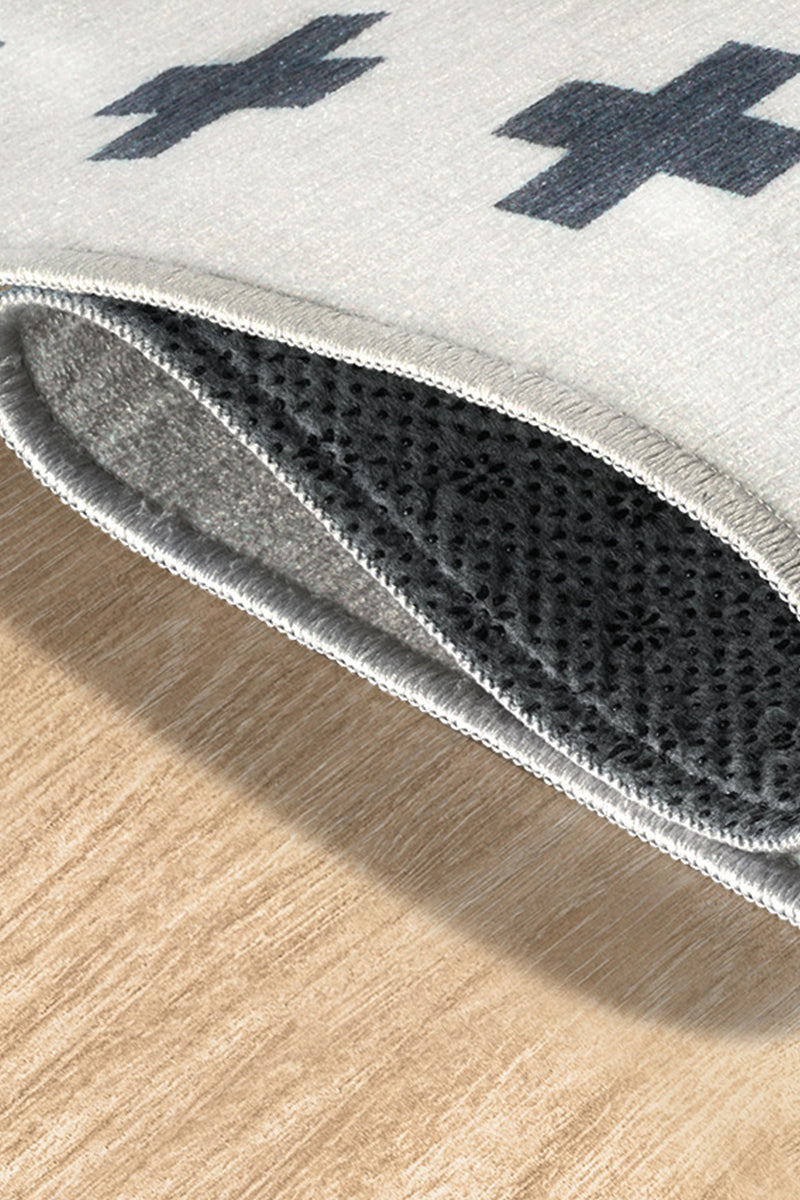 Nordic Weave Cool Grey Washable Rug