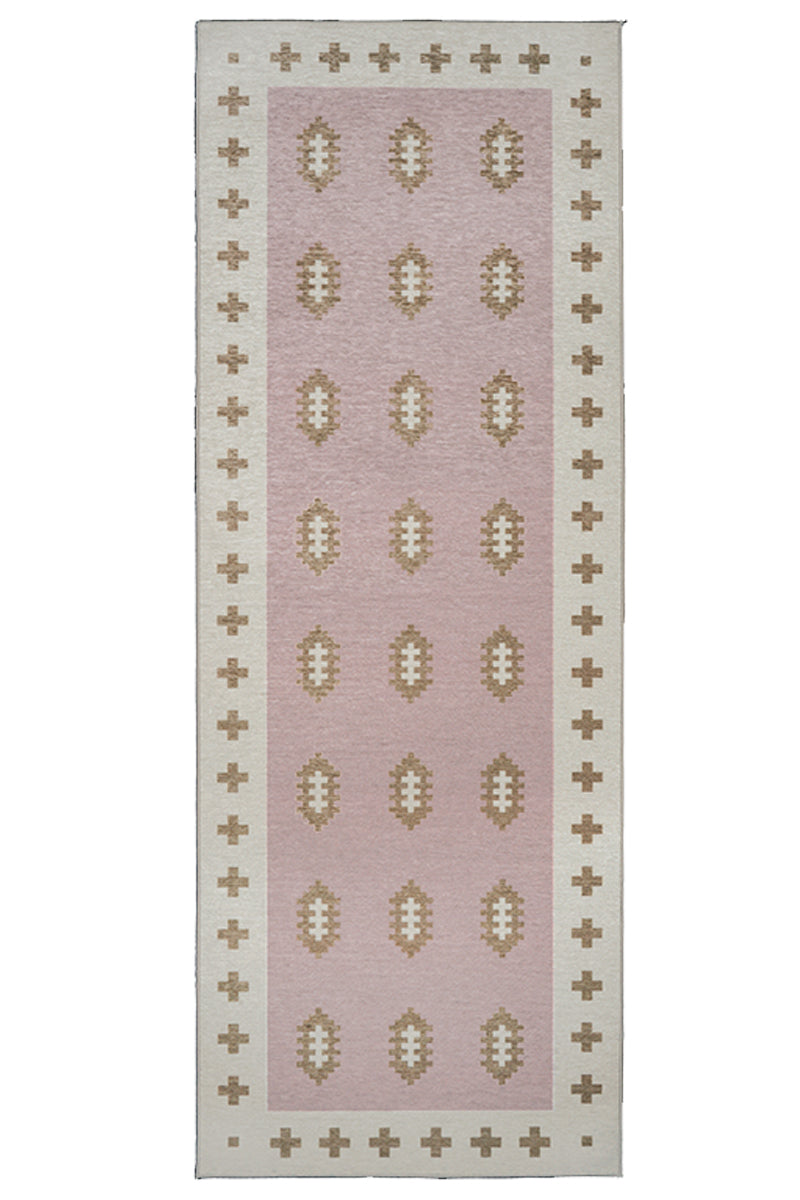 Nordic Weave Petal Pink Washable Rug
