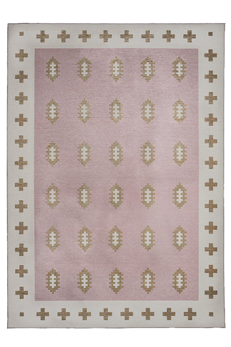 Nordic Weave Petal Pink Washable Rug