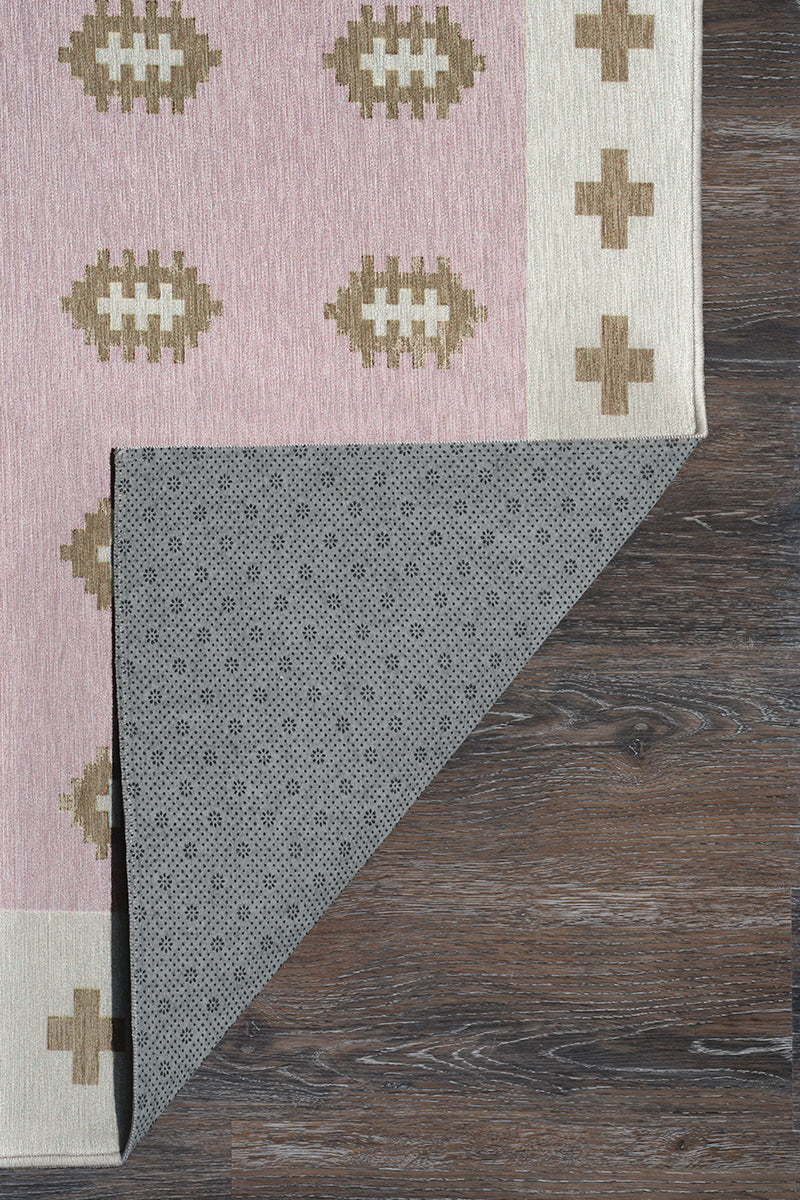 Nordic Weave Petal Pink Washable Rug