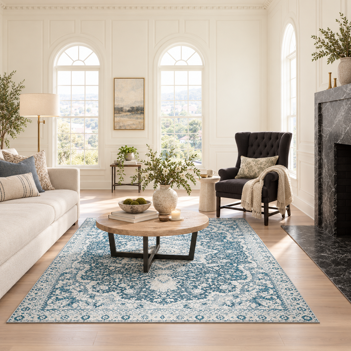 Parviz Blue Washable Rug