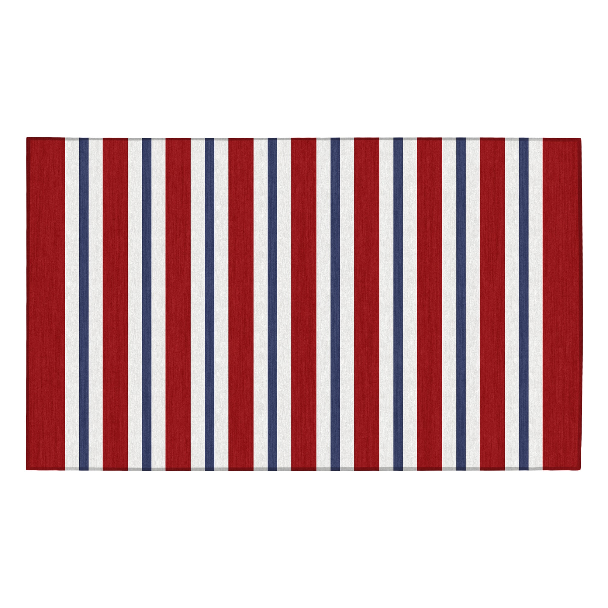 Patriotic Stripes Machine Washable Rug