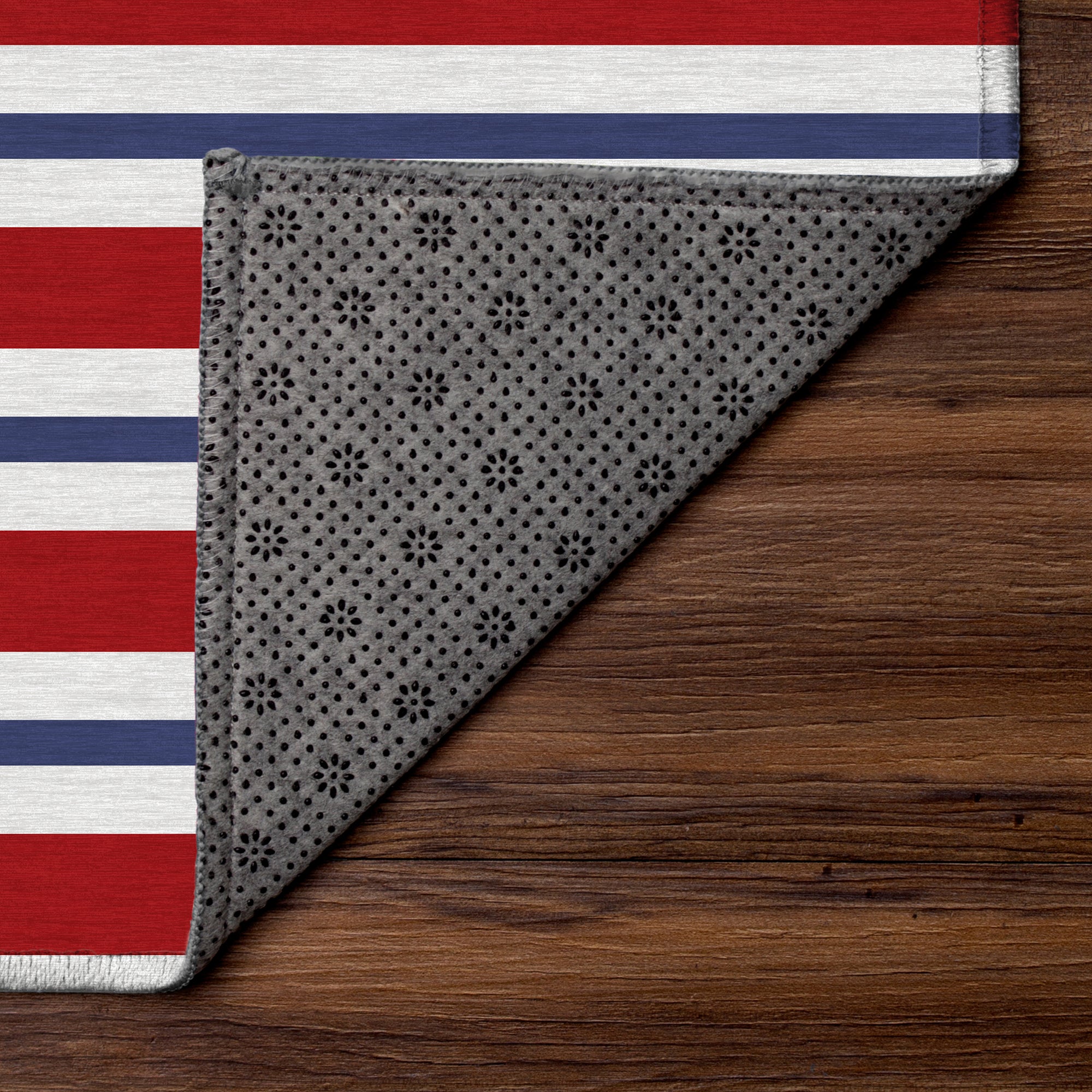 Patriotic Stripes Machine Washable Rug