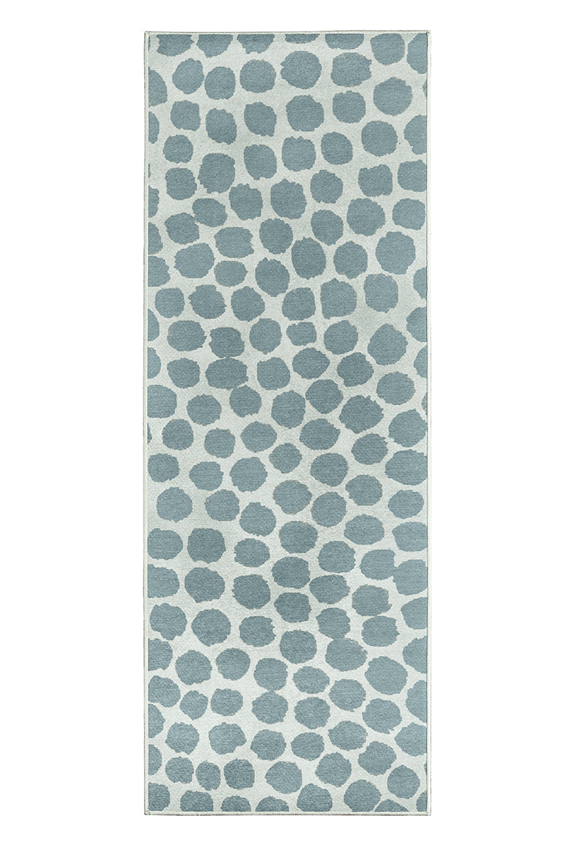 Puff Dotty Lake Blue Washable Rug