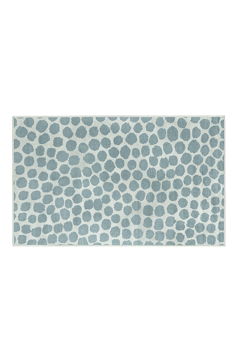 Puff Dotty Lake Blue Washable Rug