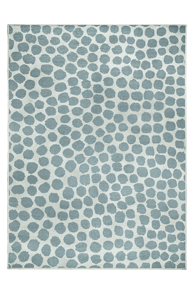 Puff Dotty Lake Blue Washable Rug