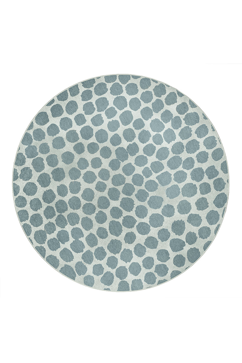 Puff Dotty Lake Blue Washable Rug