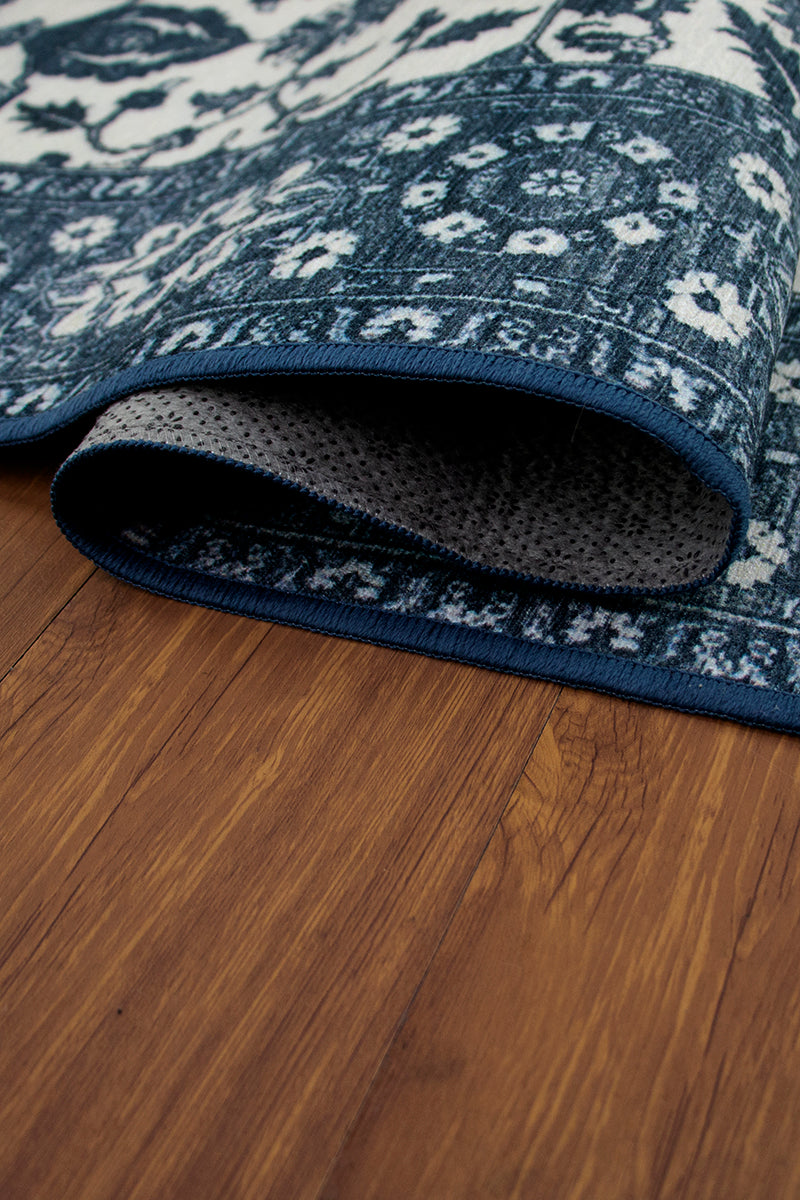 Ramage Blue Washable Rug