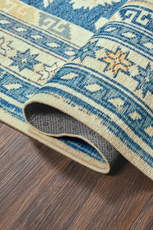 Saraz Blue Washable Rug