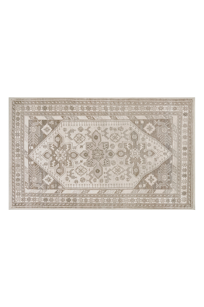 Saraz Grey Silver Washable Rug