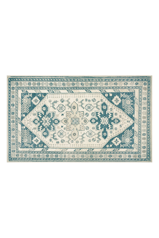 Saraz Teal Washable Rug