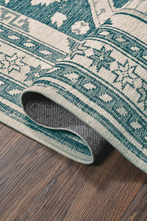 Saraz Teal Washable Rug