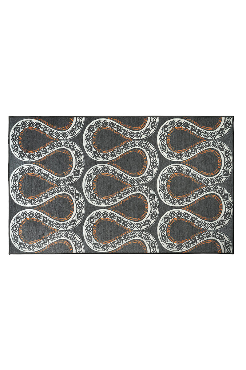 Serpentine Slate Grey Washable Rug