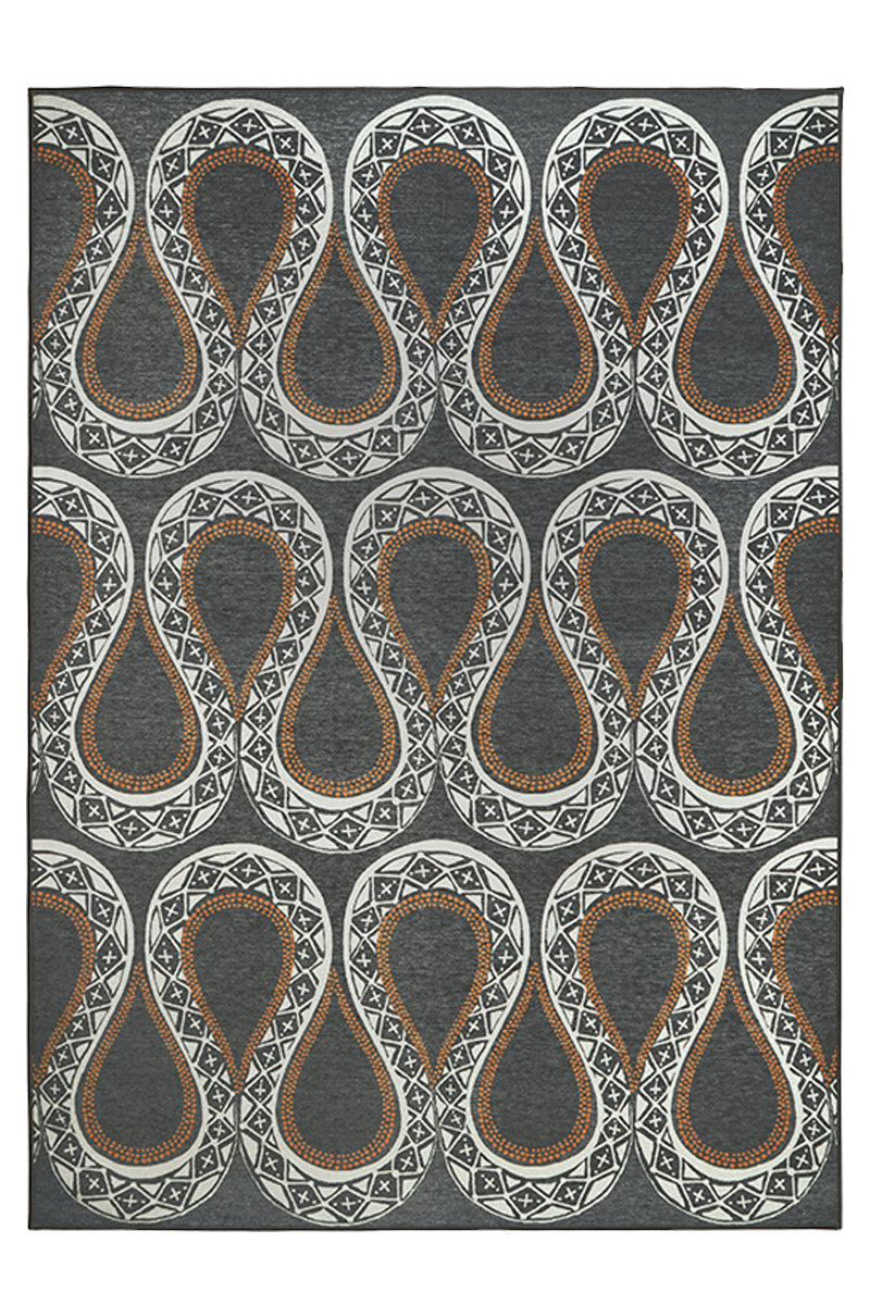 Serpentine Slate Grey Washable Rug