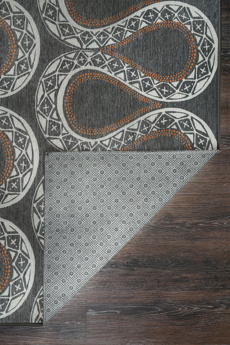 Serpentine Slate Grey Washable Rug