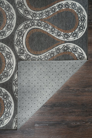 Serpentine Slate Grey Washable Rug