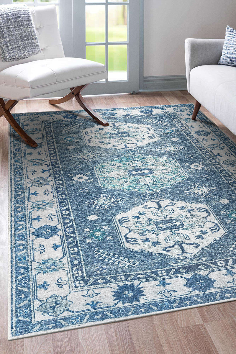 Shary Blue Washable Rug