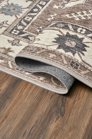 Shary Coffee Brown Washable Rug