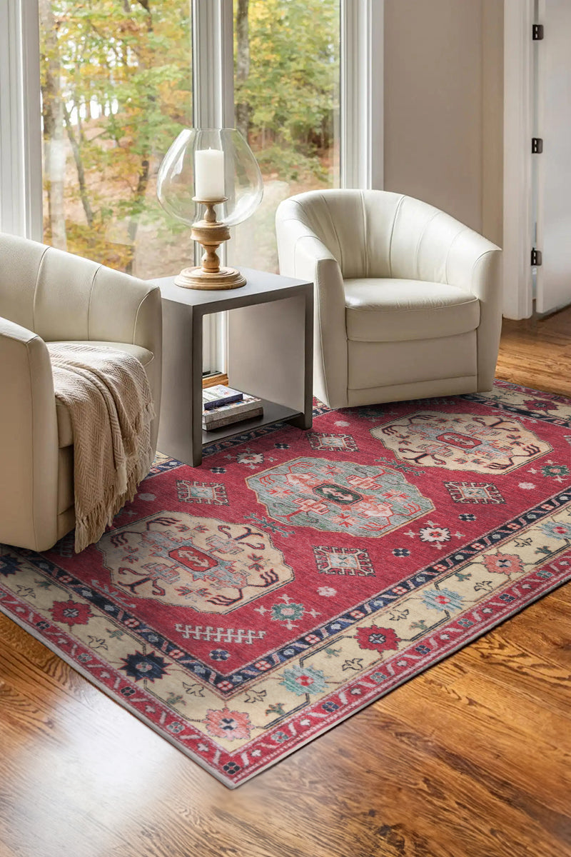 Shary Coral Washable Rug