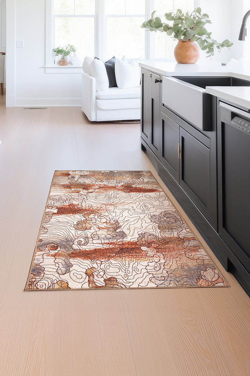 Vienna Abstract Natural Washable Rug