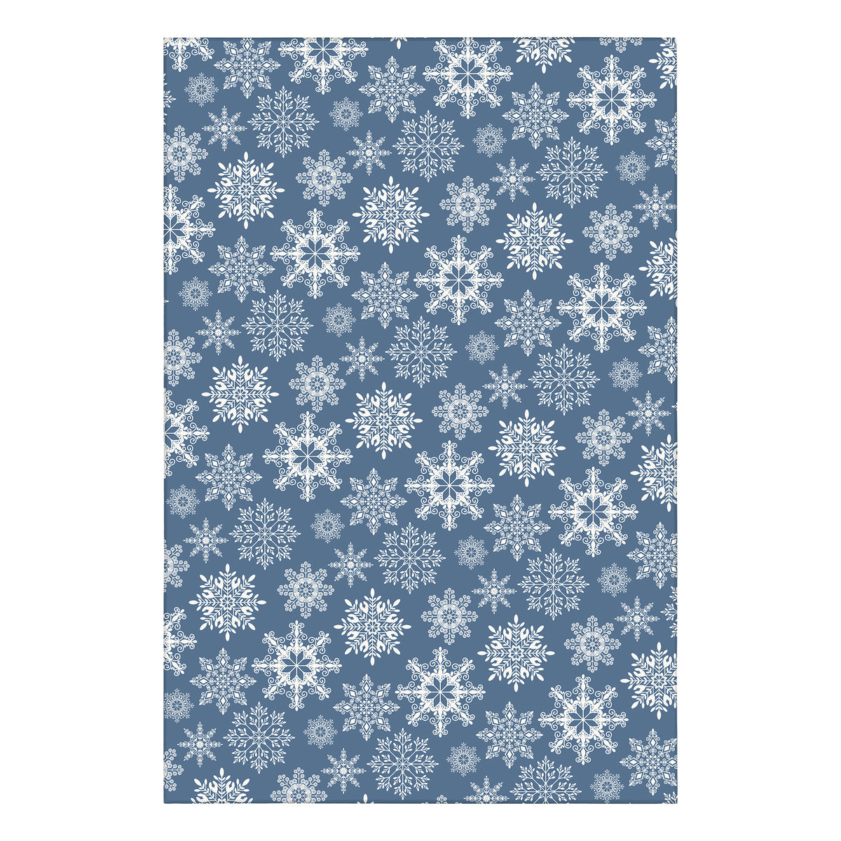 Holiday Winter Christmas Snowflakes Blue Machine Washable Rug