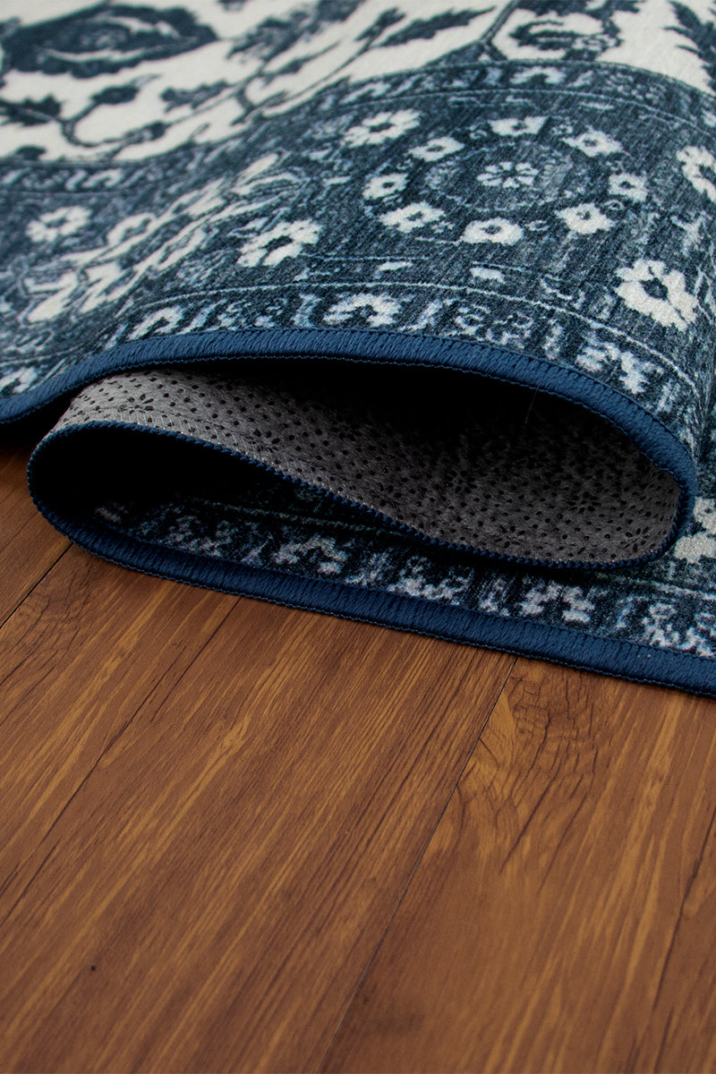 Ramage Blue Washable Rug