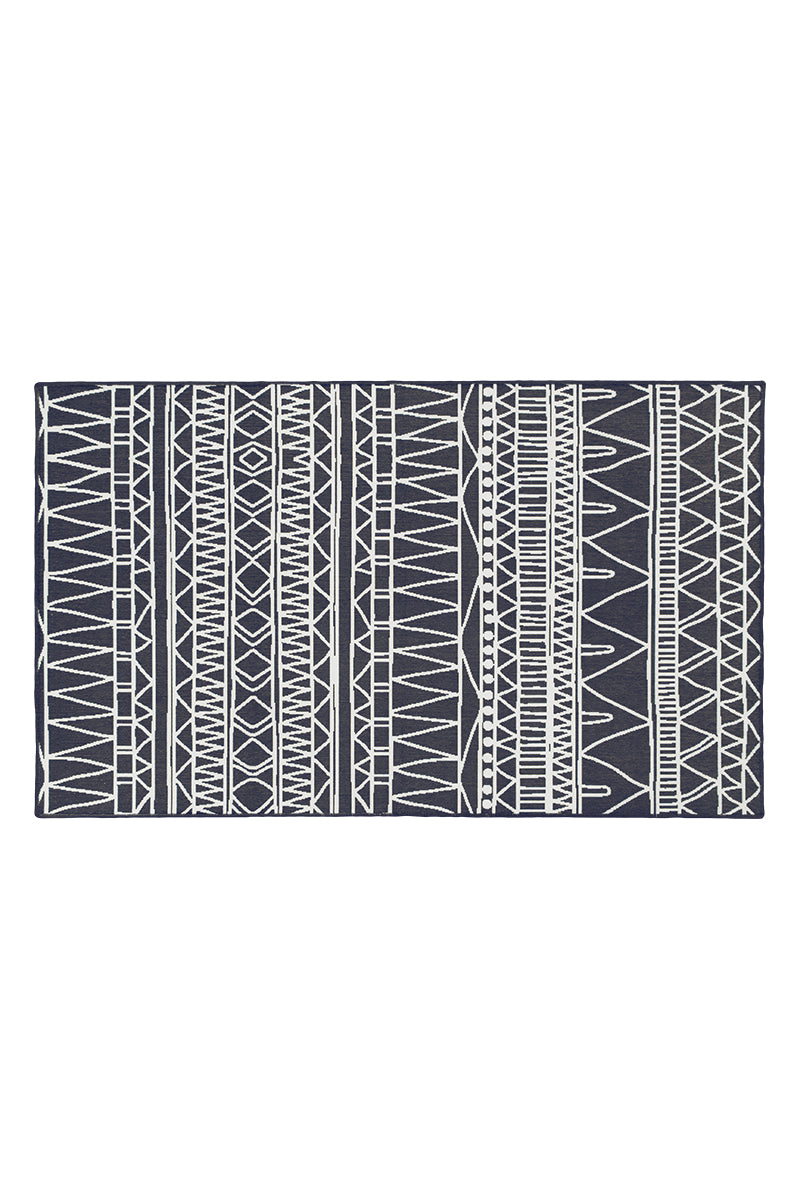 Chelsea Tribal Aztec Dark Grey Washable Rug