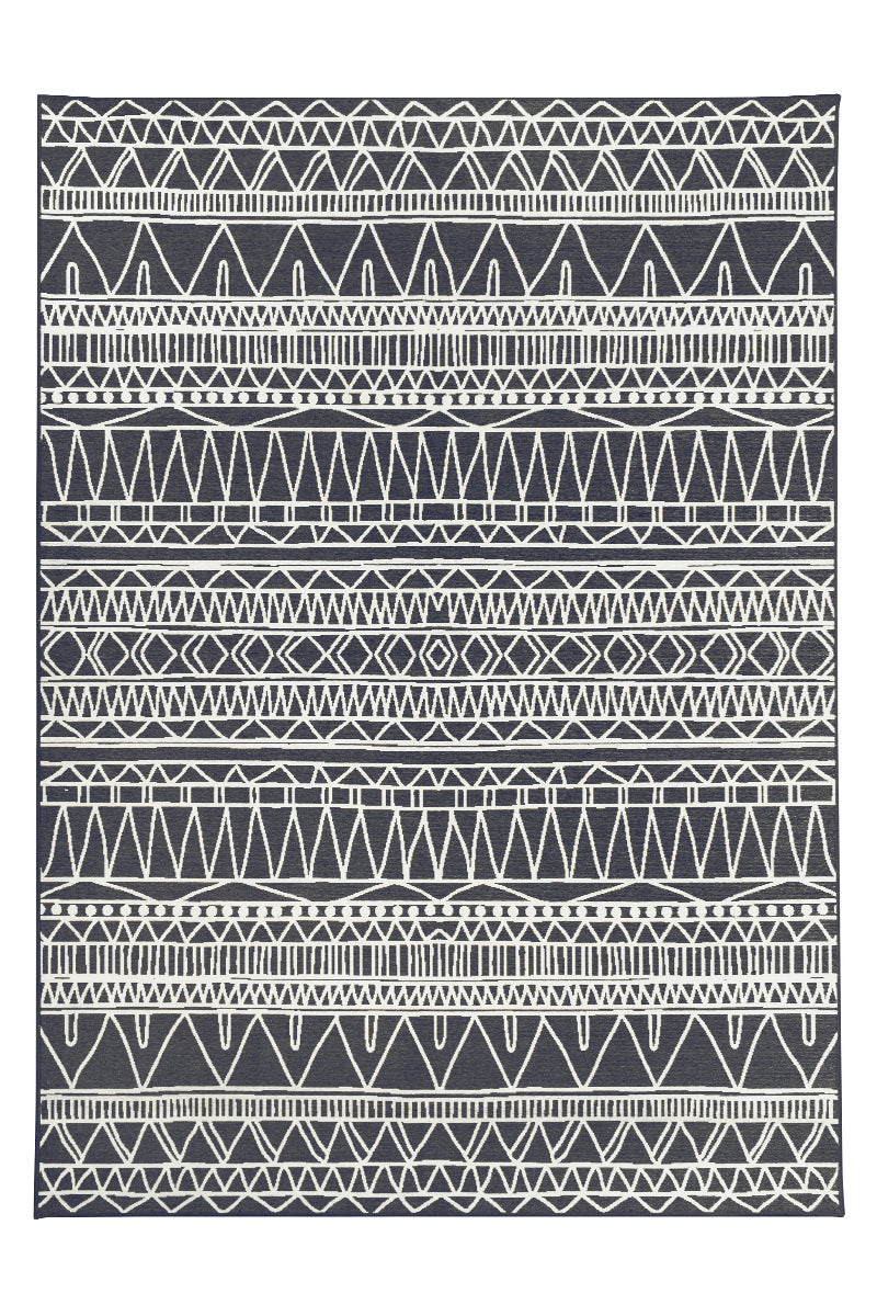 Chelsea Tribal Aztec Dark Grey Washable Rug