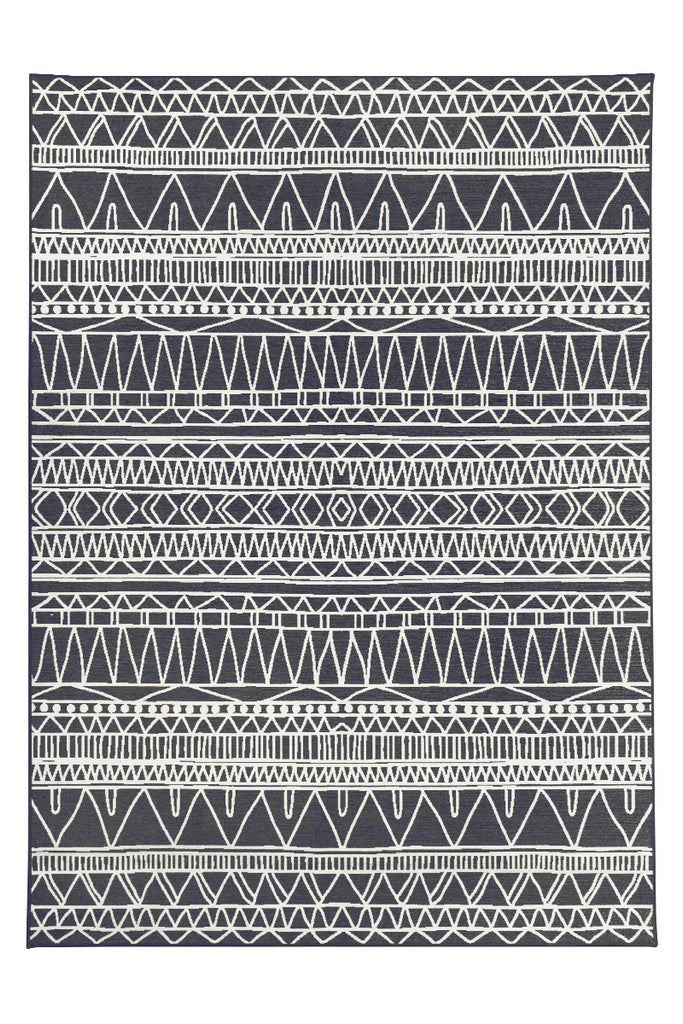 My Magic Carpet Chelsea Tribal Aztec Dark Grey Washable Rug 2.5'x7