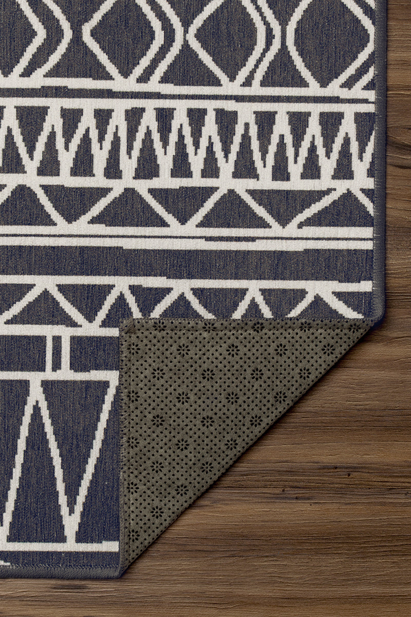 Chelsea Tribal Aztec Dark Grey Washable Rug