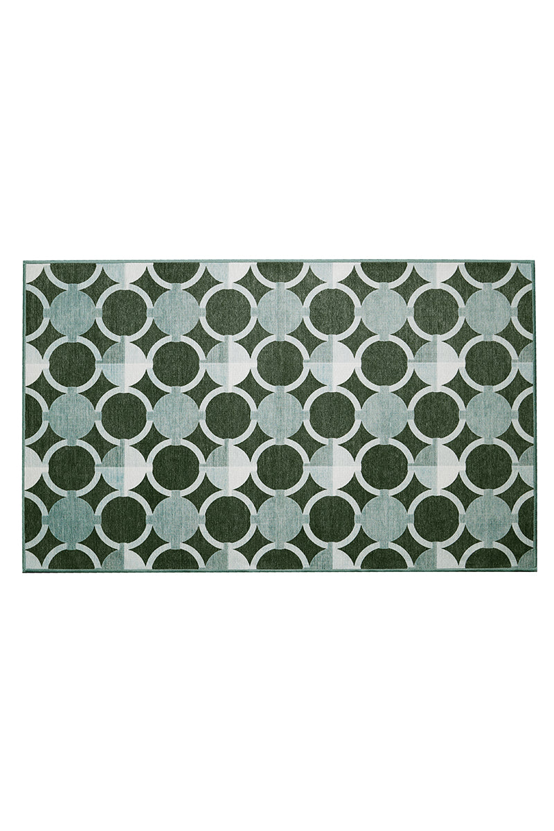 Dula Dark Sage Green Washable Rug