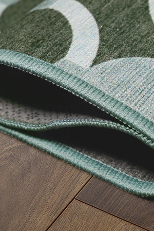 Dula Dark Sage Green Washable Rug