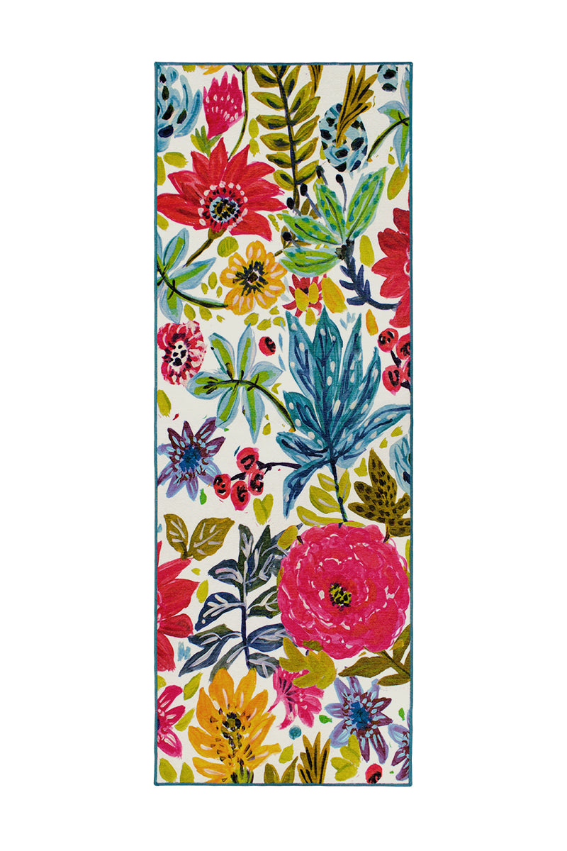 Floral Bloom Multicolor Washable Rug