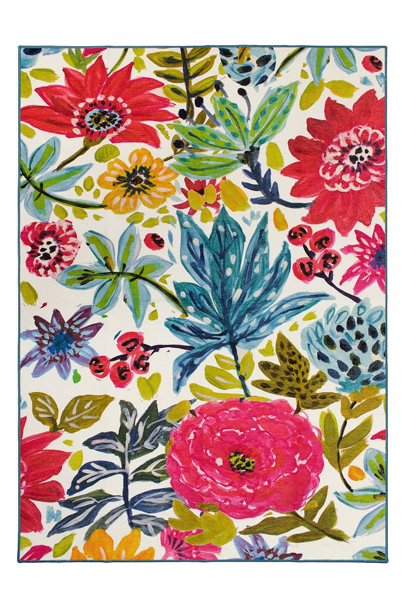 Floral Bloom Multicolor Washable Rug