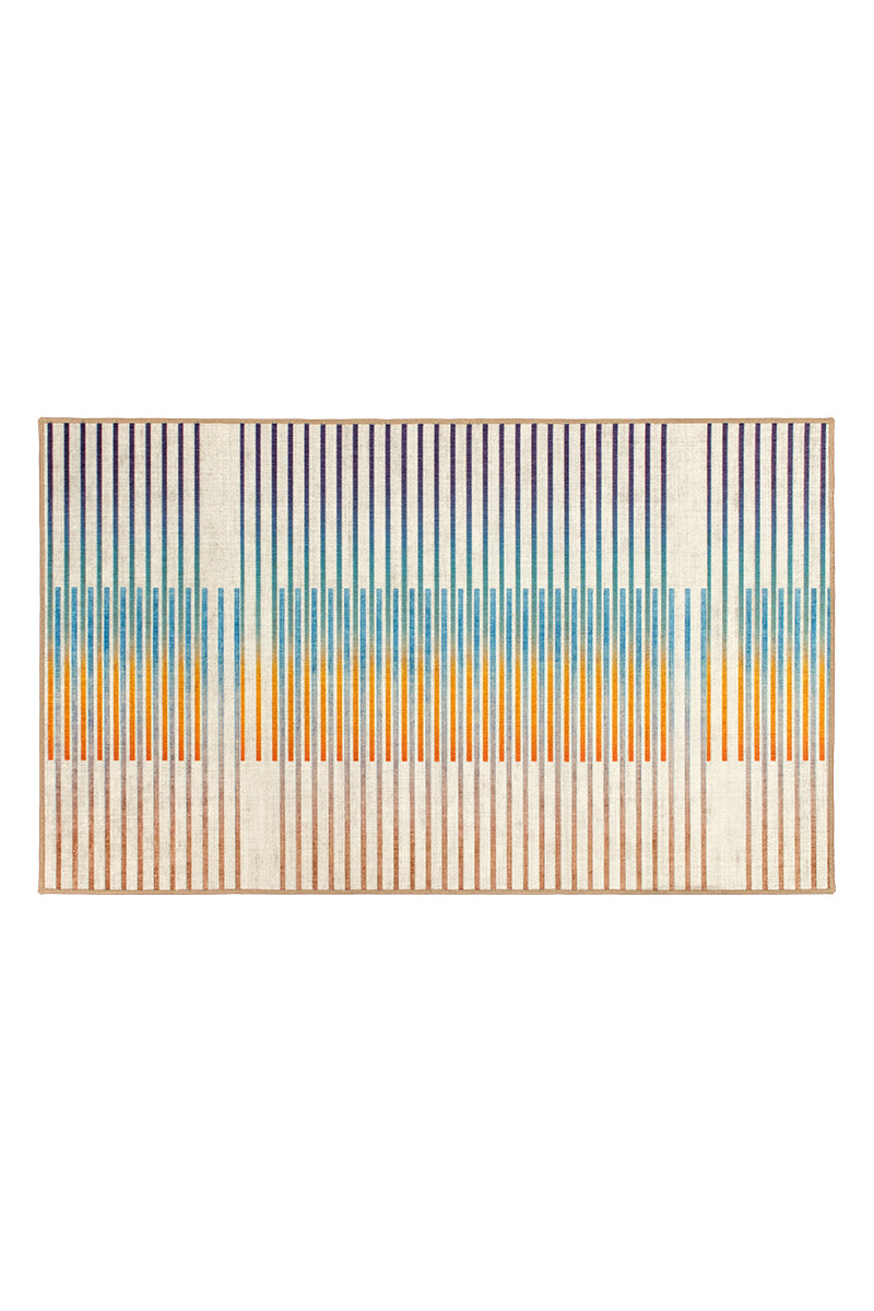 Flux Striped Multicolor Washable Rug