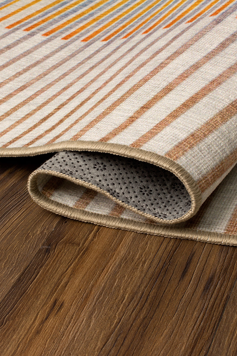 Flux Striped Multicolor Washable Rug