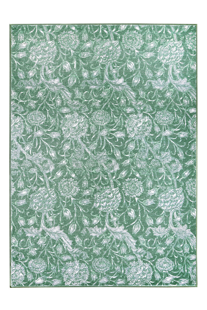 Kalini Floral Green Washable Rug