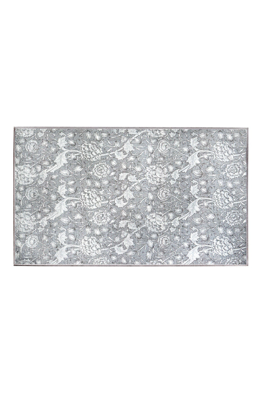 Kalini Floral Grey Washable Rug