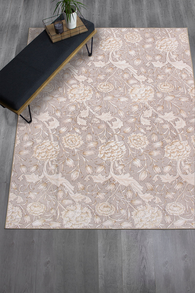 Kalini Floral Natural Washable Rug