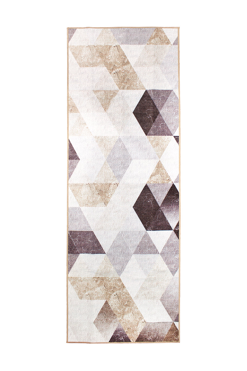 Lattice Geometric Neutral Washable Rug