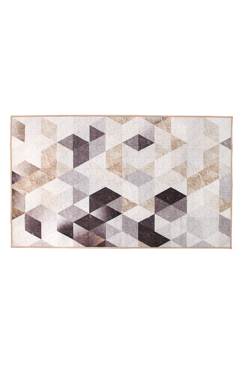 Lattice Geometric Neutral Washable Rug